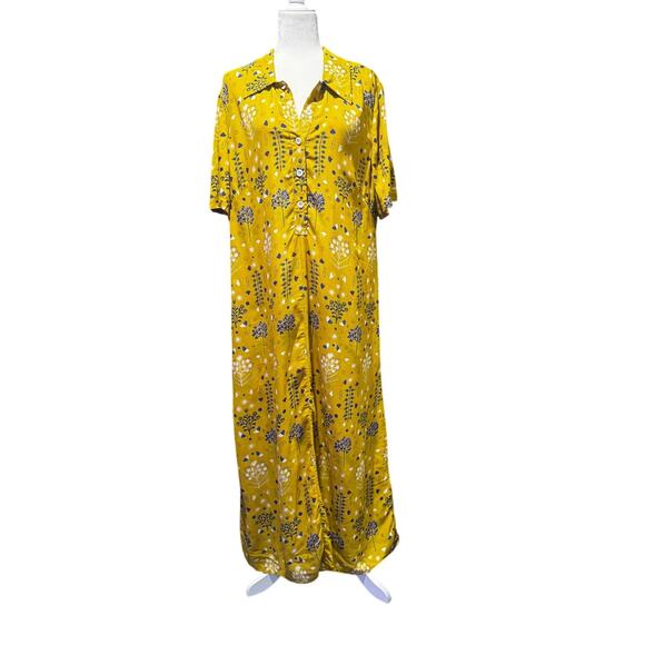 Toast Dresses & Skirts - Toast Collector Print Fluid Shirt Dress Golden Ochre Size 14 (New With Tags)